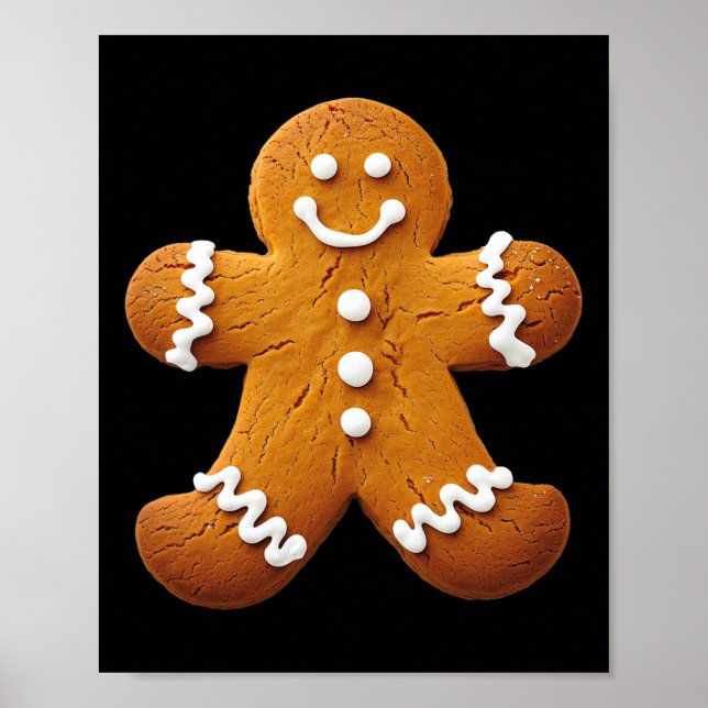 Gingerbread Man Costume Funny Halloween Weihnachte Poster (Vorne)