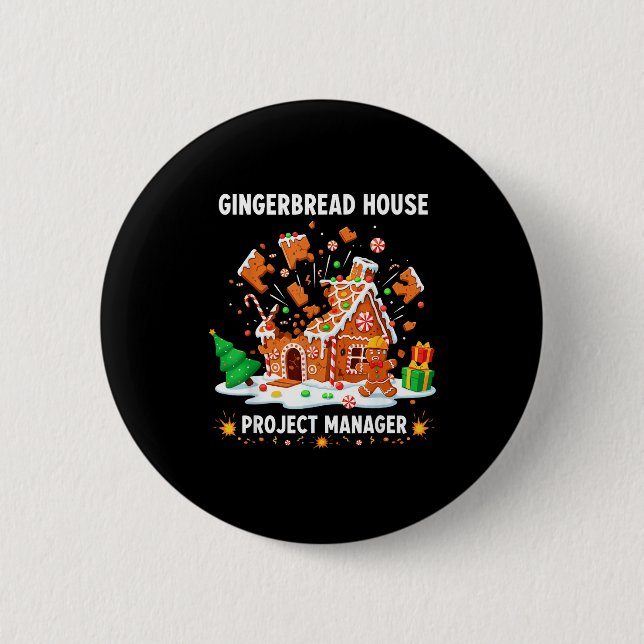 Gingerbread Man Costume, Gingerbread House Project Button (Vorderseite)