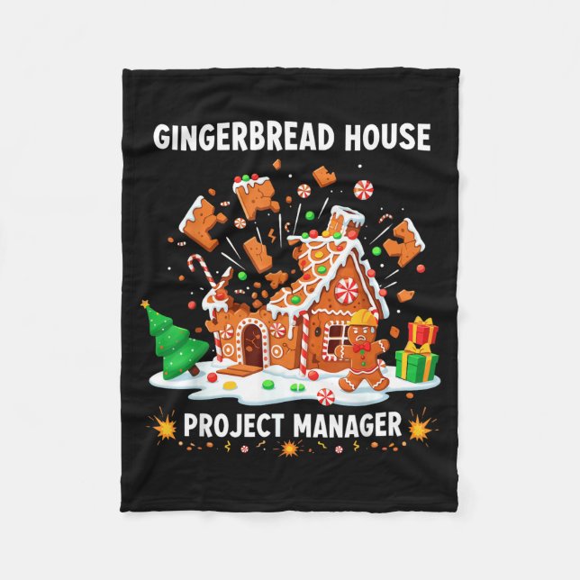 Gingerbread Man Costume, Gingerbread House Project Fleecedecke (Vorderseite)