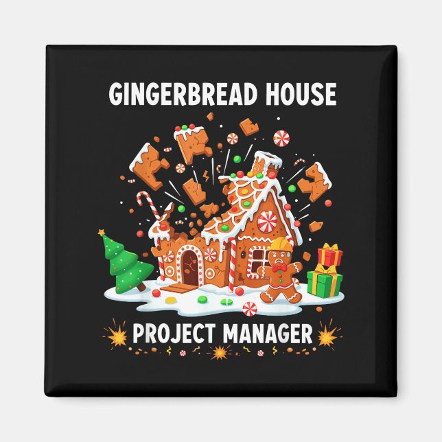 Gingerbread Man Costume, Gingerbread House Project Magnet (Vorne)