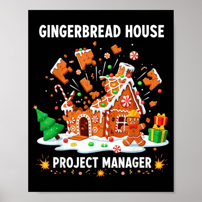 Gingerbread Man Costume, Gingerbread House Project Poster (Vorne)