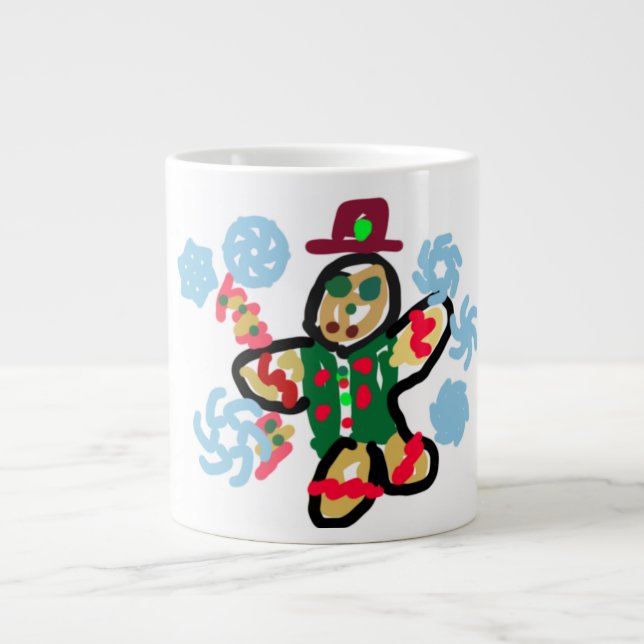 Gingerbread man dance Jumbo-Tasse (Vorderseite)