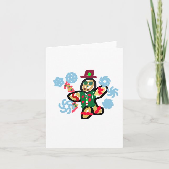 Gingerbread man dance karte (Vorderseite)