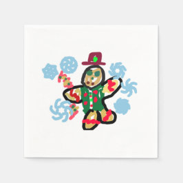 Gingerbread man dance serviette