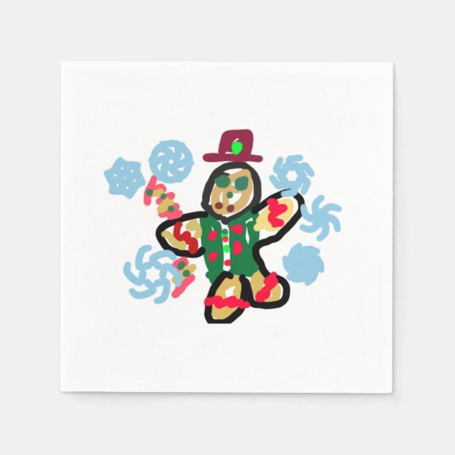 Gingerbread man dance serviette (Vorderseite)