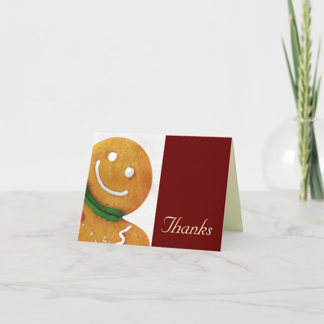 Gingerbread Man Danke-Card Dankeskarte (Vorderseite)