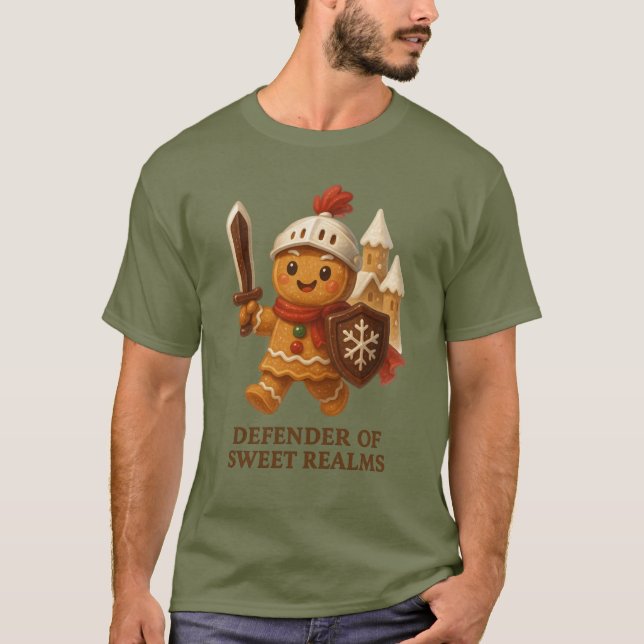 Gingerbread Man - Defender of the Realm Christmas  T-Shirt (Vorderseite)