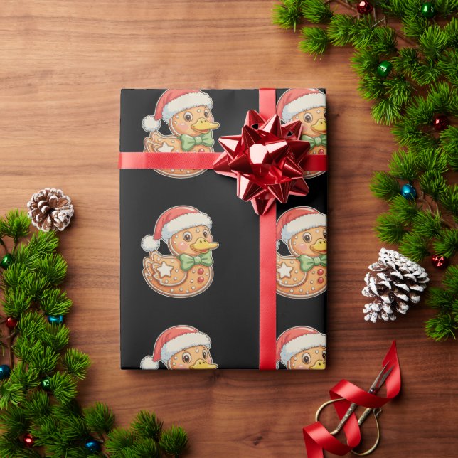Gingerbread Man Duck Christmas Xmas Holiday Geschenkpapier (Feiertagsgeschenk)