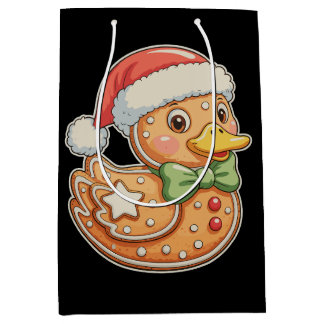 Gingerbread Man Duck Christmas Xmas Holiday Mittlere Geschenktüte