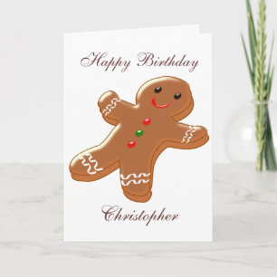 Gingerbread Man einfach Geburtstag hinzufügen Karte