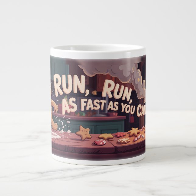 Gingerbread Man Escape Jumbo-Tasse (Vorderseite)