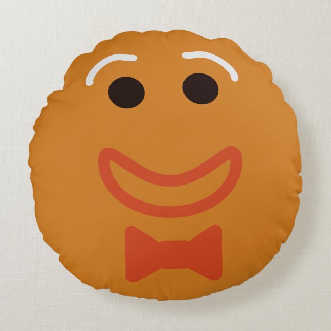Gingerbread Man Face Fun Cookie Holiday Rundes Kissen (Vorderseite)