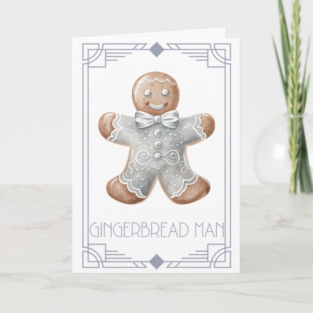 Gingerbread Man Feiertagskarte (Vorderseite)