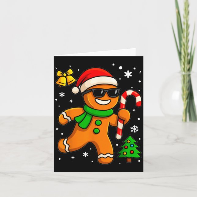 Gingerbread Man Funny Christmas Cookie Costume Bak Karte (Vorderseite)