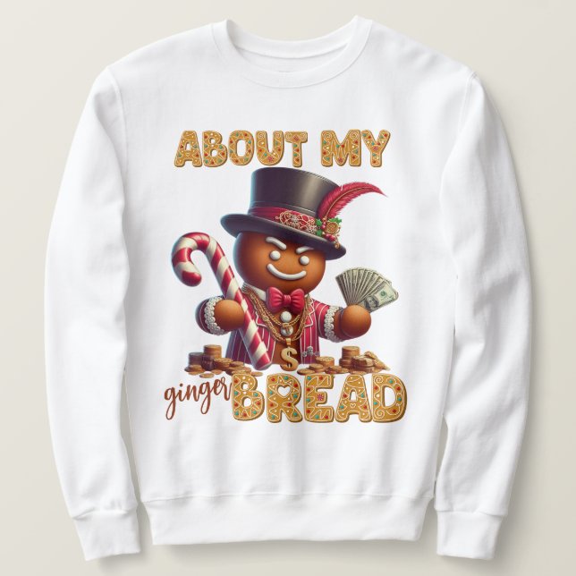Gingerbread Man Funny Red Christmas Sweatshirt (Design vorne)