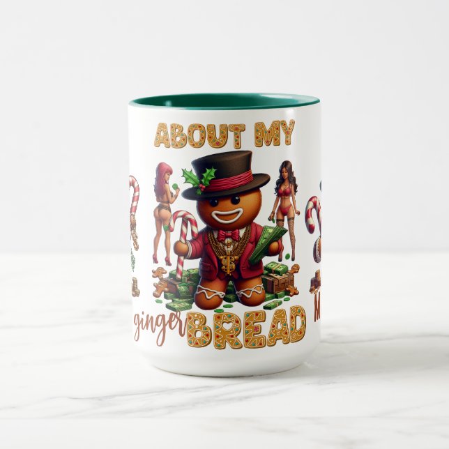 Gingerbread Man Funny Red Christmas Tasse (Zentrum)