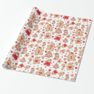 Gingerbread Man Gebackene Kekse Rustikal Whimsical Geschenkpapier