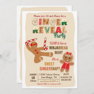 Gingerbread Man Gender Reveal Party Einladung
