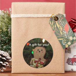Gingerbread Man Gift Runder Aufkleber