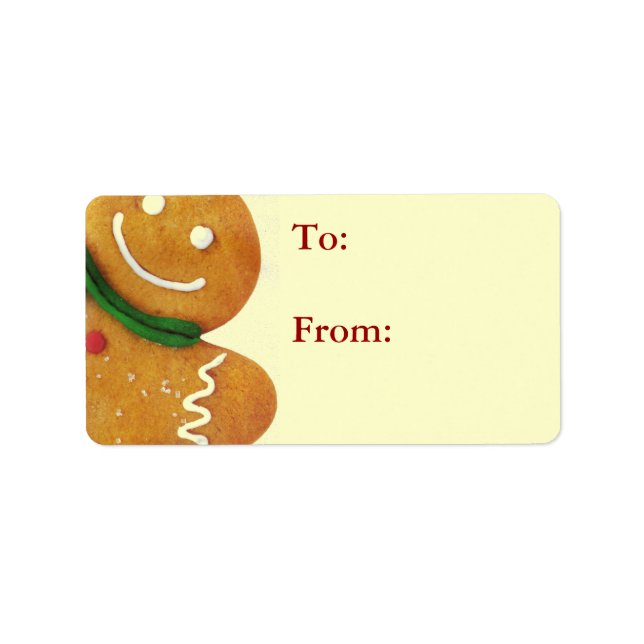 Gingerbread Man Gift Tags Adressaufkleber (Vorne)