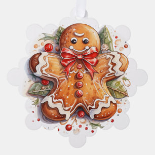 Gingerbread Man & Gingerbread House Ornament Karte