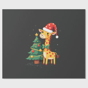 Gingerbread Man Giraffe Weihnachtsmann Hut Weihnac Geschenkpapier