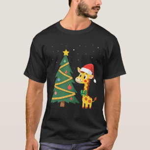 Gingerbread Man Giraffe Weihnachtsmann Hut Weihnac T-Shirt