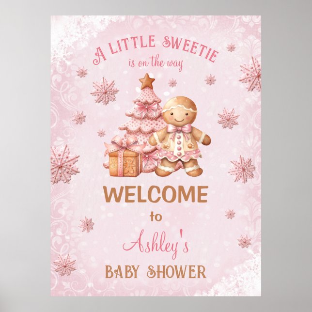 Gingerbread Man Girl Christmas Baby Shoster Poster (Vorne)