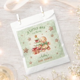 Gingerbread Man Green Red Christmas Baby Dusche Geschenktütchen