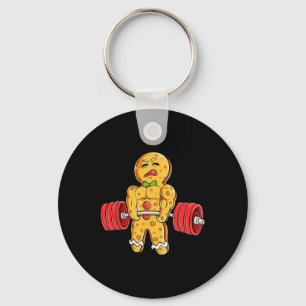Gingerbread Man Gym Bodybuilding Weightlift Chr Schlüsselanhänger