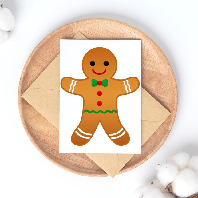 Gingerbread Man - Happy Holidays Postcard Feiertagspostkarte (Von Creator hochgeladen)