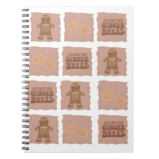 Gingerbread Man & Hearts Notebook Design Notizblock (Vorderseite)