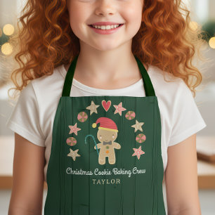 Gingerbread Man Holiday-Backcrew grüne Holz Schürze