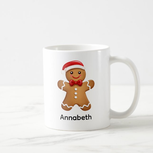 Gingerbread Man Holiday Cookie Personalisiert Kaffeetasse (Rechts)