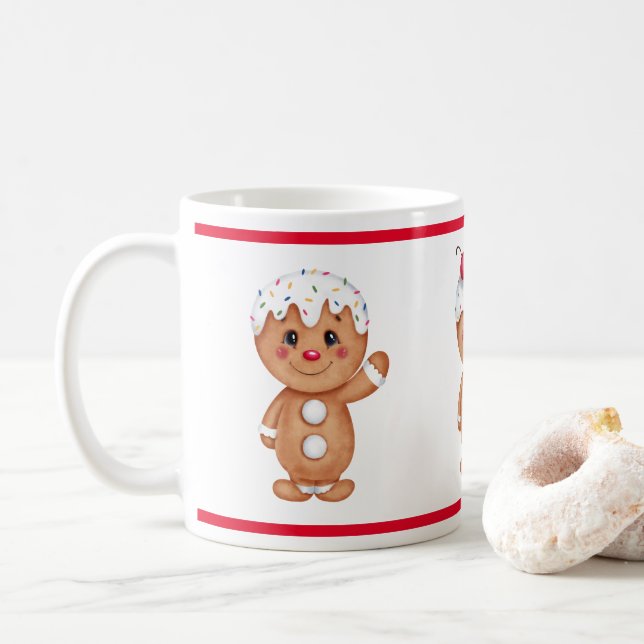 Gingerbread Man Holiday Festliche Weihnachten Sais Kaffeetasse (Mit Donut)