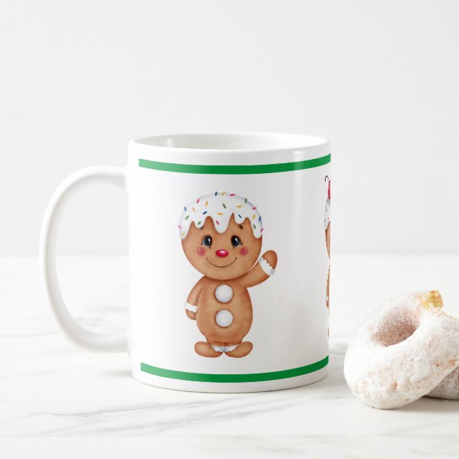 Gingerbread Man Holiday Festliche Weihnachten Sais Kaffeetasse (Mit Donut)