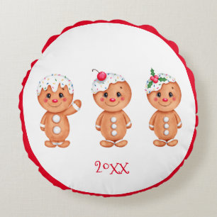 Gingerbread Man Holiday Festliche Weihnachten Sais Rundes Kissen