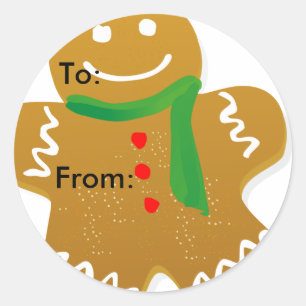 Gingerbread Man Holiday Geschenkartikel Aufkleber