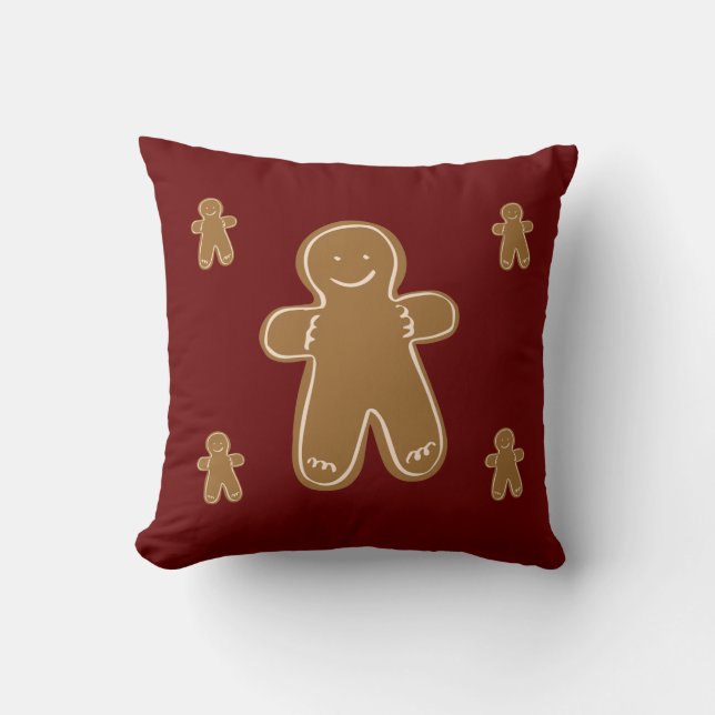 Gingerbread Man Holiday Weihnachten Kissen (Vorderseite)