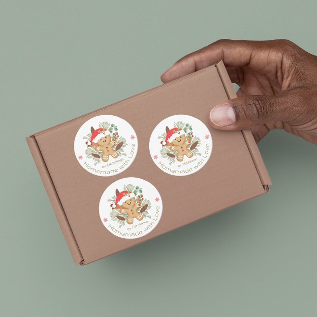 Gingerbread Man Homemade Liebe Weihnachtsnachtsnah Etiketten (Von Creator hochgeladen)