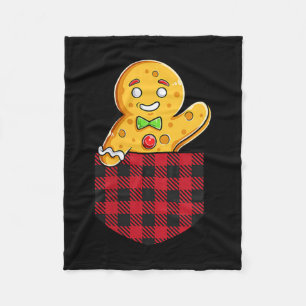 Gingerbread Man in Cket Funny Christmas Cookie Boy Fleecedecke