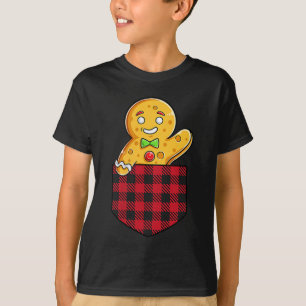 Gingerbread Man in Pocket Funny Christmas Cookie B T-Shirt