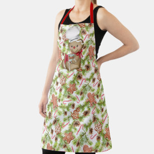 Gingerbread Man Individuelle Name Weihnachtsgesche Schürze