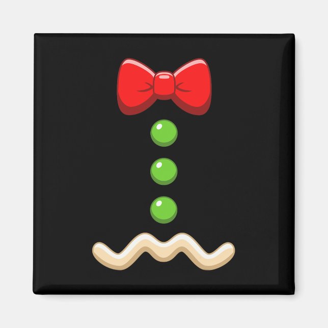 Gingerbread Man Kostüm Weihnachtskeks Magnet (Vorne)