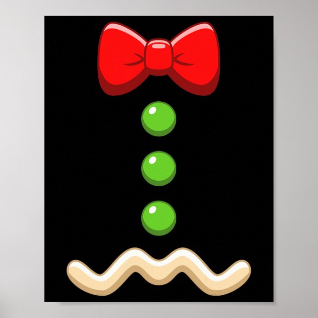 Gingerbread Man Kostüm Weihnachtskeks Poster (Vorne)