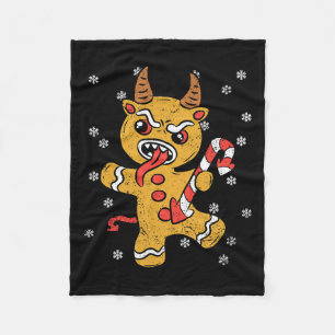 Gingerbread Man Krampus Weihnachts Pajama Weihnach Fleecedecke
