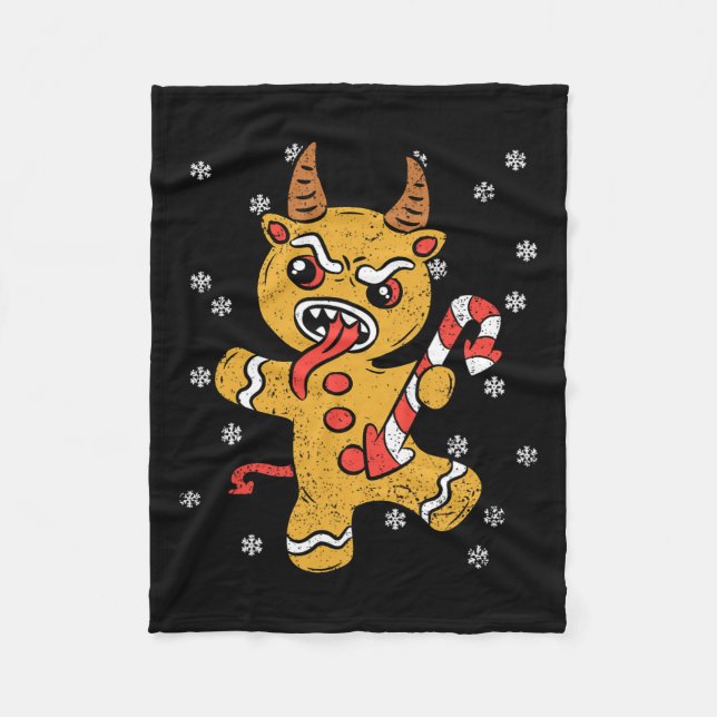 Gingerbread Man Krampus Weihnachts Pajama Weihnach Fleecedecke (Vorderseite)