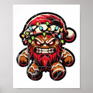 Gingerbread Man Krampus Weihnachts Pajama Weihnach Poster