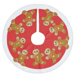 Gingerbread Man Line Polyester Weihnachtsbaumdecke