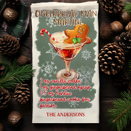 Gingerbread Man Martini Weihnachtscocktail Rezept Geschirrtuch